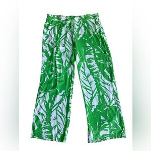 Lilly Pulitzer for Target Boom Boom Green White Wide Leg Pants